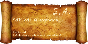Sárdi Alexandra névjegykártya